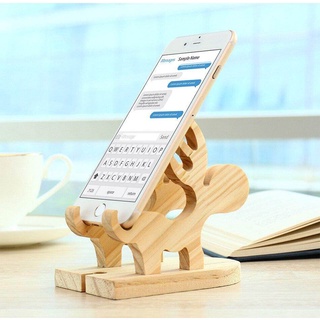 Real Wood Phone Holder Stand For iPhone 14 13 12 11 X XR 7 8 Elk Wooden Mobile Phone Stand For iPad Tablet Stand Desk Phone Holder Stand