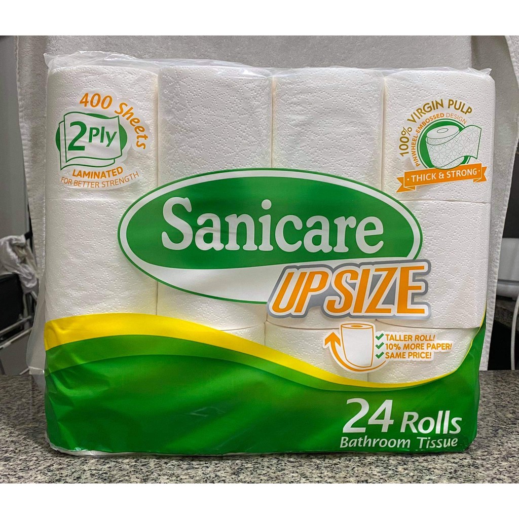 Sanicare Bathroom Tissue UPSIZE 24 Rolls 400 Sheets 2ply Shopee