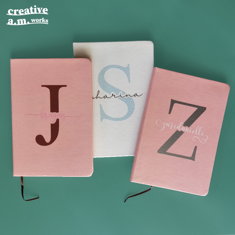 Personalized Notebook Customizable Hardbound Journal with Name Label