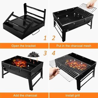 Health House PORTABLE Stainless Steel Barbeque Grill Pits Black BBQ 1Pc #4