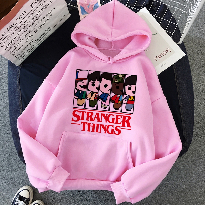 stranger things pink hoodie