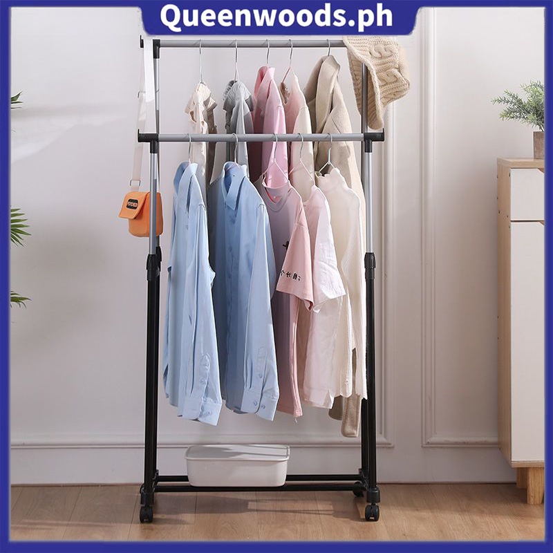 COD Double Pole Clothes Rack For Clothes Organizing Sampayan Double ...