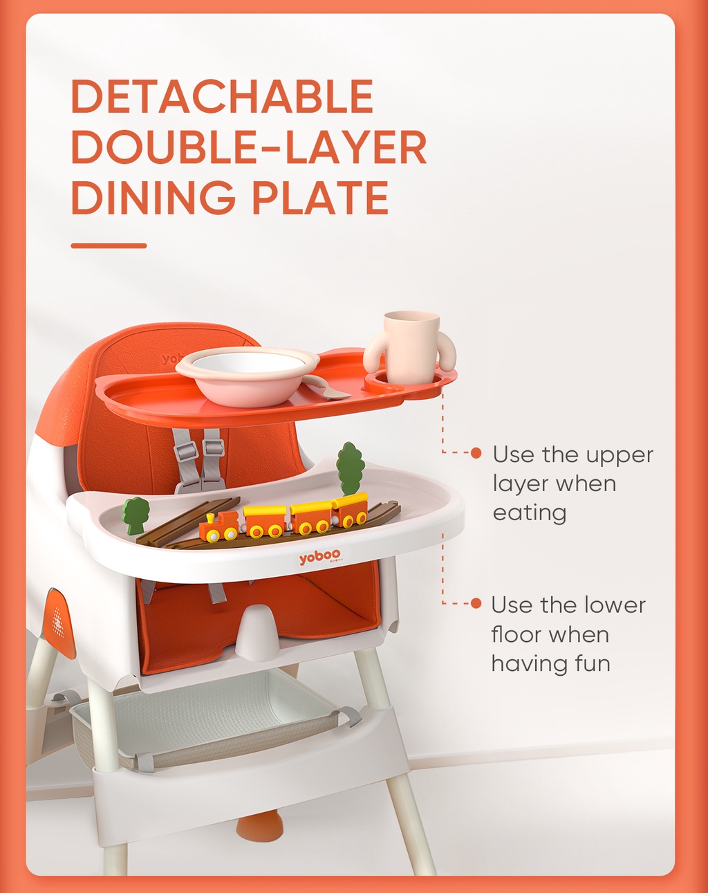 Yoboo Multifunctional Baby High Chair Baby Dining Compartment Booster Shopee Philippines