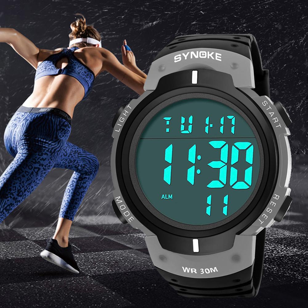 SYNOKE Men Digital Watch Alarm LED Watches Electronic Clock Large Dial