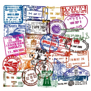 【Fast Delivery】50 PCS Visa Seal Stamp Transparent Stickers Postmark Postage Graffiti Decals DIY Suit #3