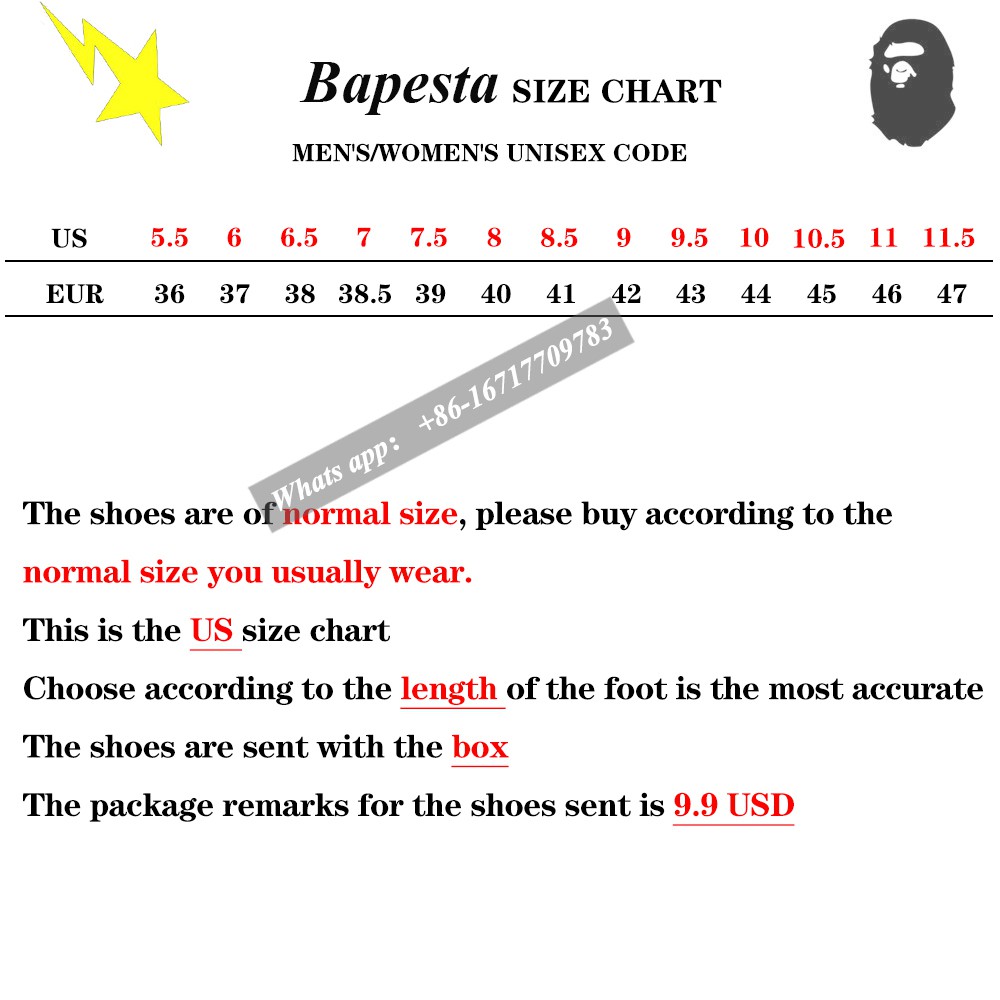 bapestas size 6