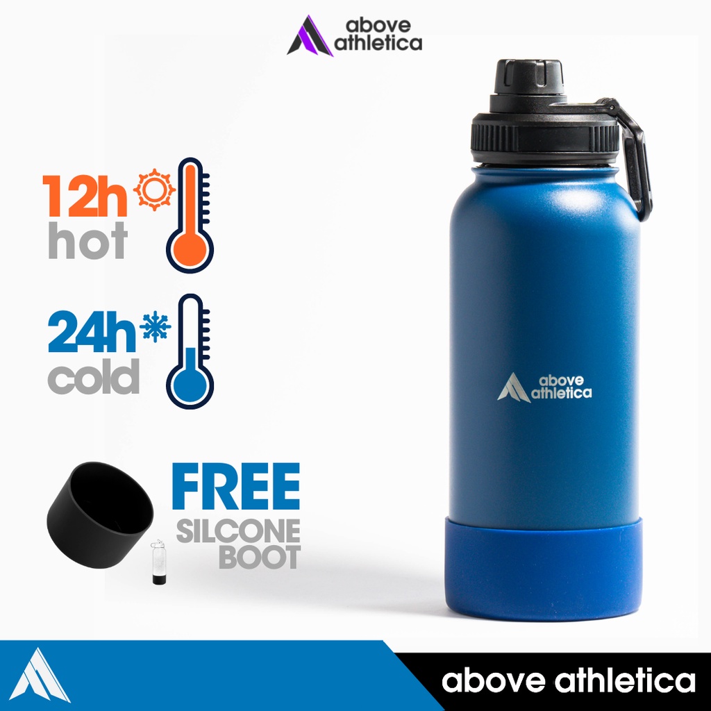 Above Athletica Blue Sports Water Bottle 32Oz Sports Lid Vacuum