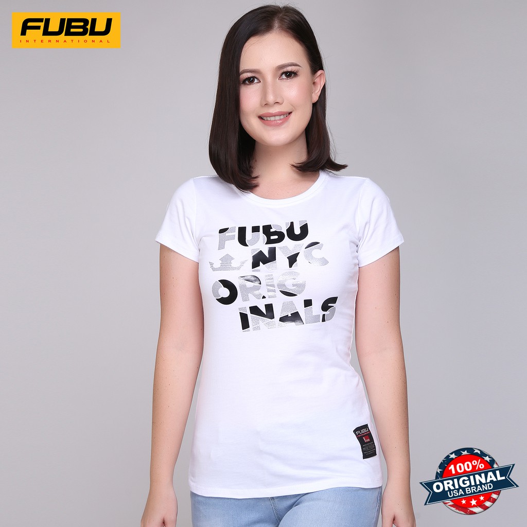 Fubu Queens Round NeckJersey knits Short Sleeves QST01-0136 (WHITE ...