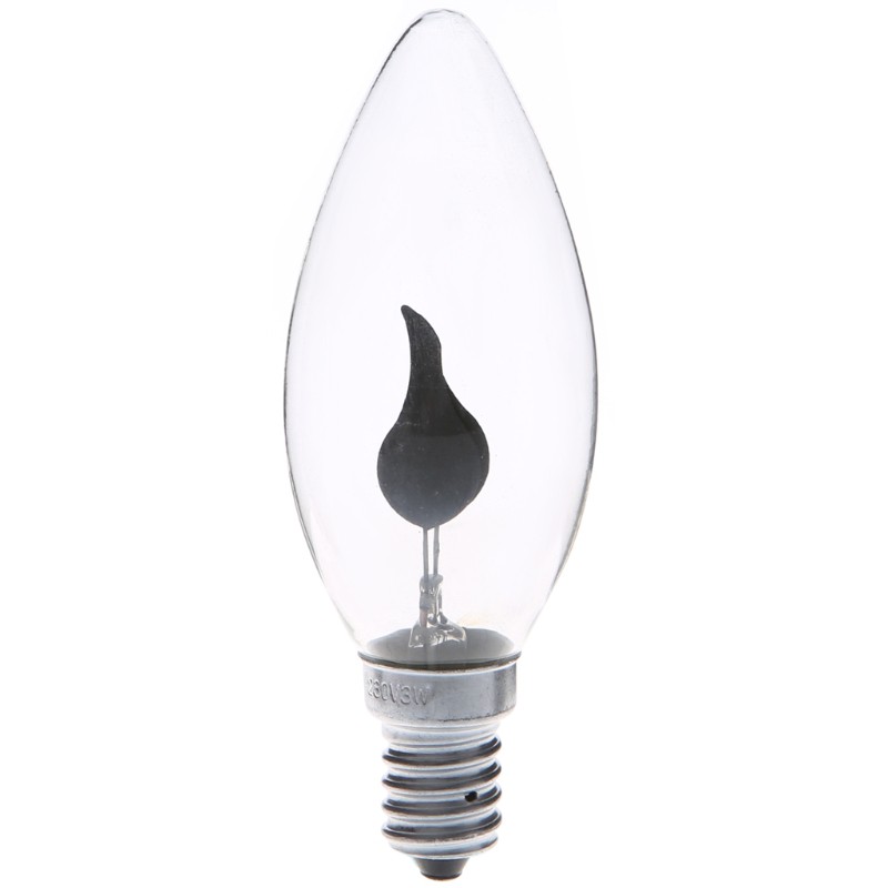 E14 3W Edison Filament Candle Flicker Light Bulb Fire Flame Tail/Tipped