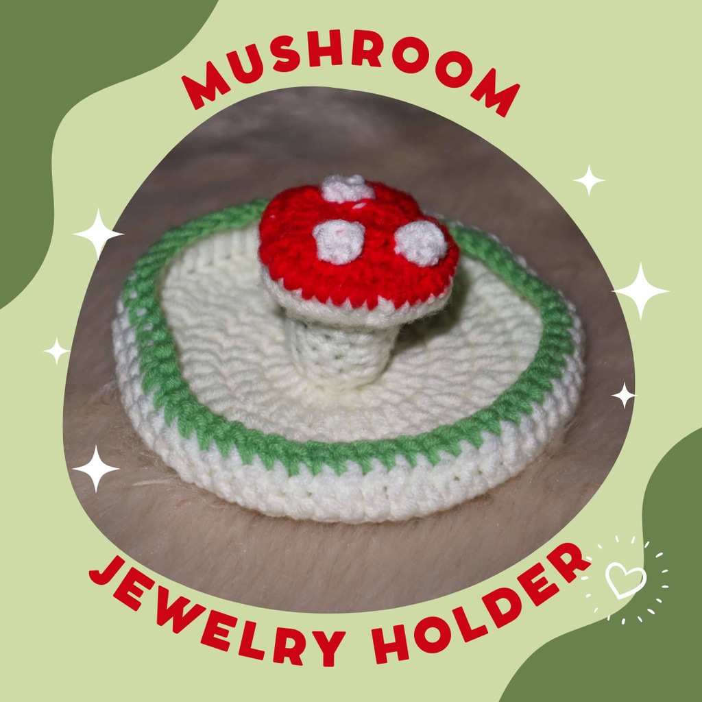 Crochet Mushroom Jewelry Holder (100 handmade) Shopee Philippines