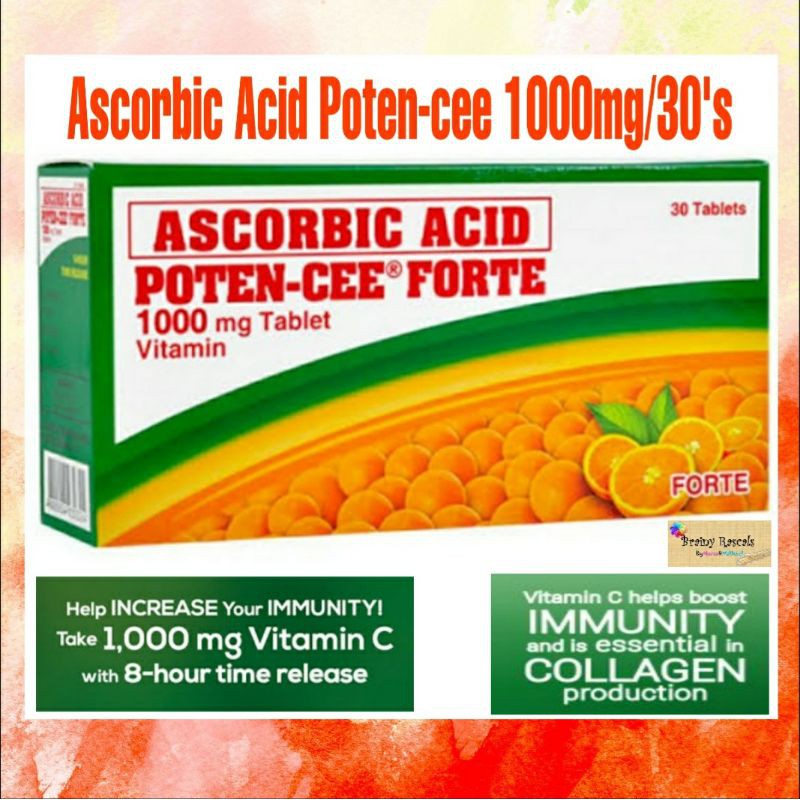 ASCORBIC ACID Potencee Forte 1000mg/30's (July 2022 expiry) Shopee