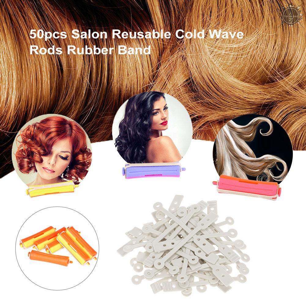 To 50pcs Salon Reusable Cold Wave Rods Rubber Band Hair Roller