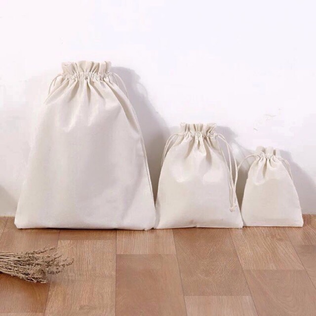 Canvas Drawstring Pouch Plain design Katsa bag Dustproof Storage ...