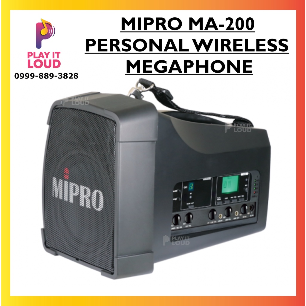 MIPRO MA200 SINGLE CHANNEL LUXURY PERSONAL WIRELESS MEGAPHONE Shopee