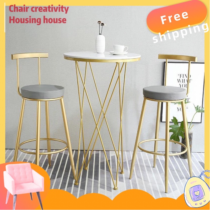 C&H High Chair Bar Chair Simple Light Luxury Bar Stool Modern Bar Chair Home Front Bar Back