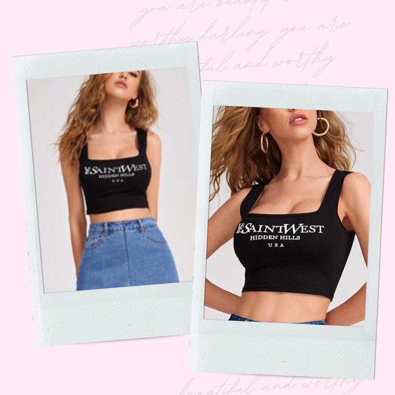 black shein crop top