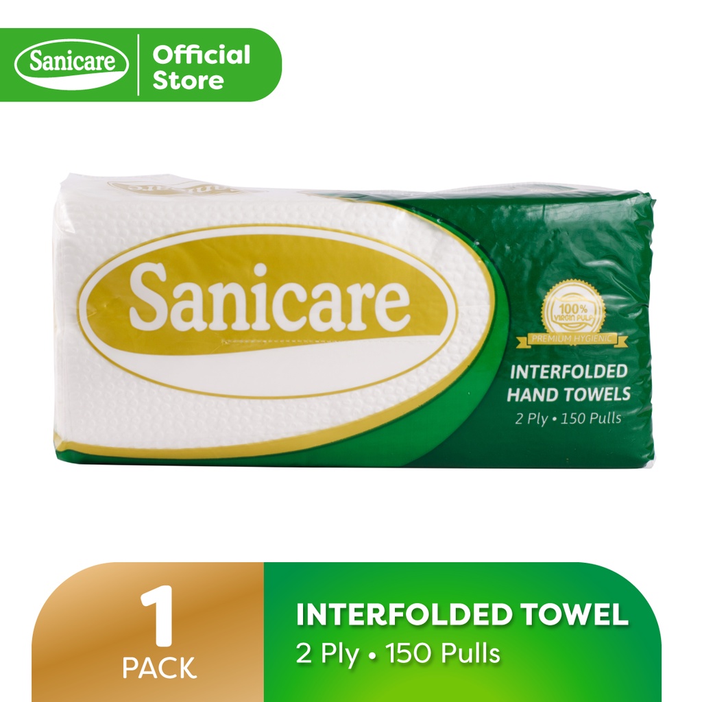 Sanicare Premium 2 Ply Interfolded Paper Towel 1 Pack Shopee Philippines