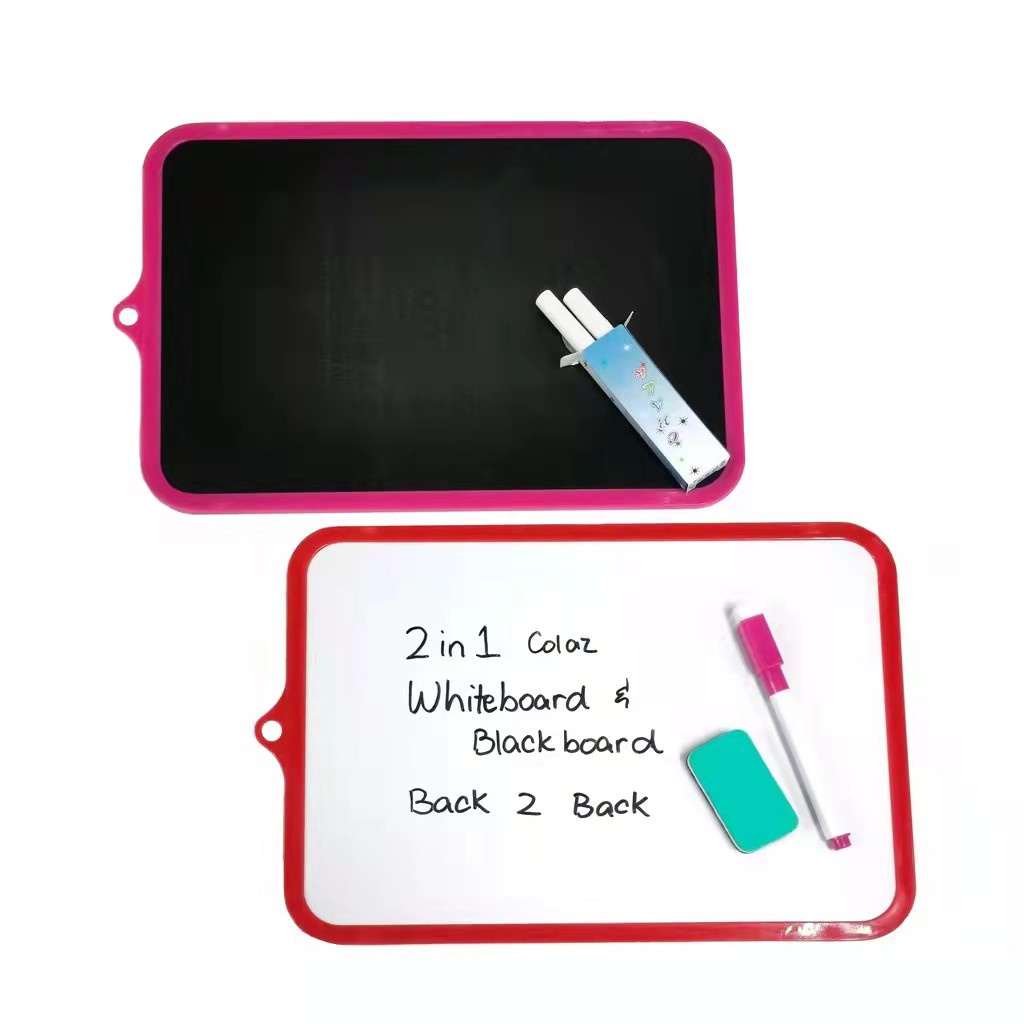 2IN1 BLACKBOARD WHITEBOARD WITH PEN, CHALK AND ERASER Shopee Philippines