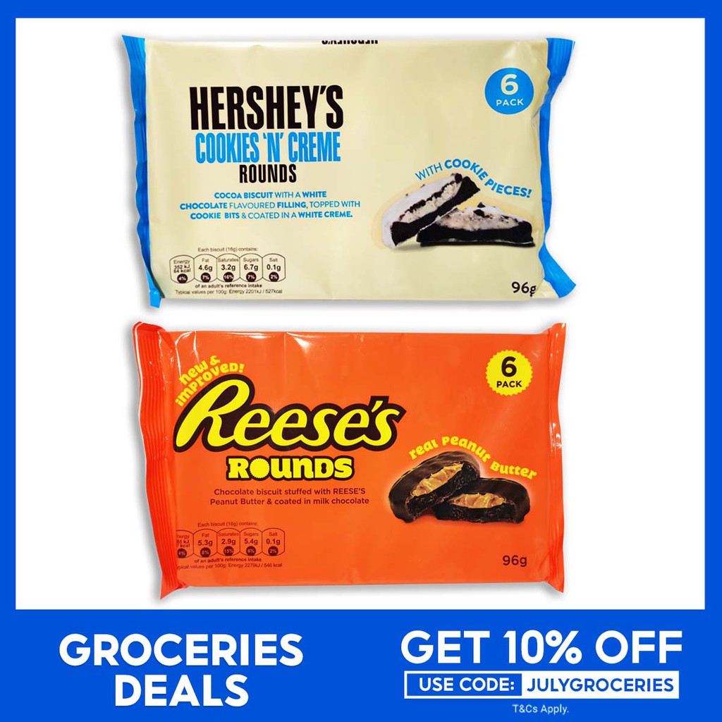Hershey's Cookies N Creme / Reese's Rounds 96g (sold per piece