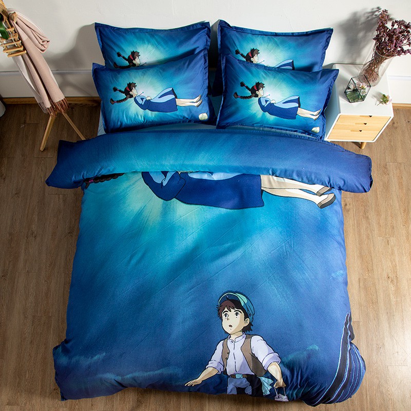 Speed Grab Bed Sheets Cartoon Anime Couple Kit Bedding Four-piece Set |  Shopee Philippines