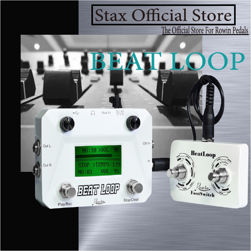 Rowin LBL01 Guitar Beat Loop Pedal Drum Looper Machine 40 Drum Rhythms