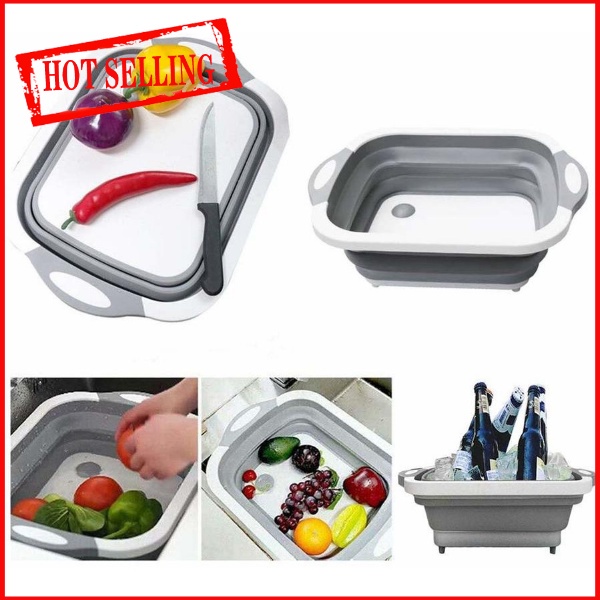 hot selling# Multi-function Folding New Upgrade Vegetable Sink 3 in 1 Portable Cutting Board dqfy