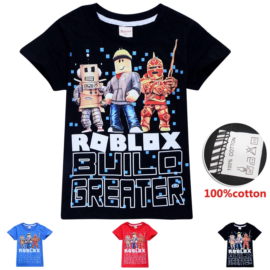 100 Cotton Roblox Clothes Roblox Tshirt For Boys In Black T Shirts - roblox r logo t shirt premium ladies fitted tee