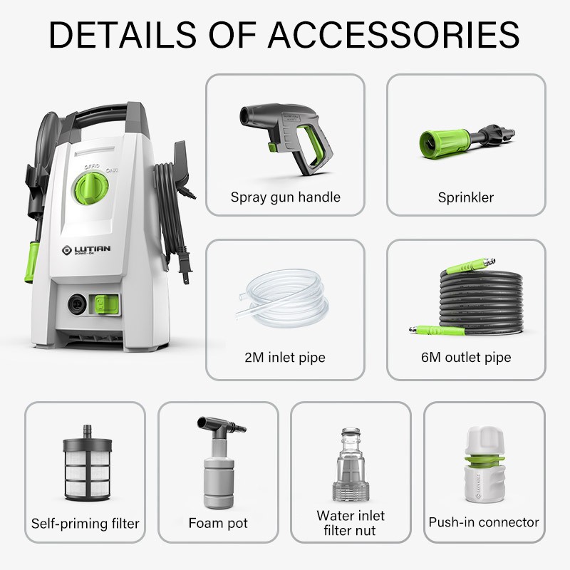 【In Stock】Portable High Pressure Washer 1200W Super Power Cleaner Water Jet Sprayer Car Washer
