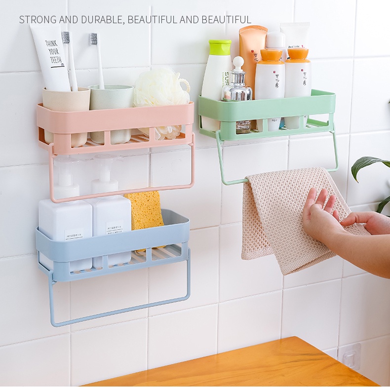N010-Bathroom shelf corner shelf toilet storage hand washing no punching no trace storage rack