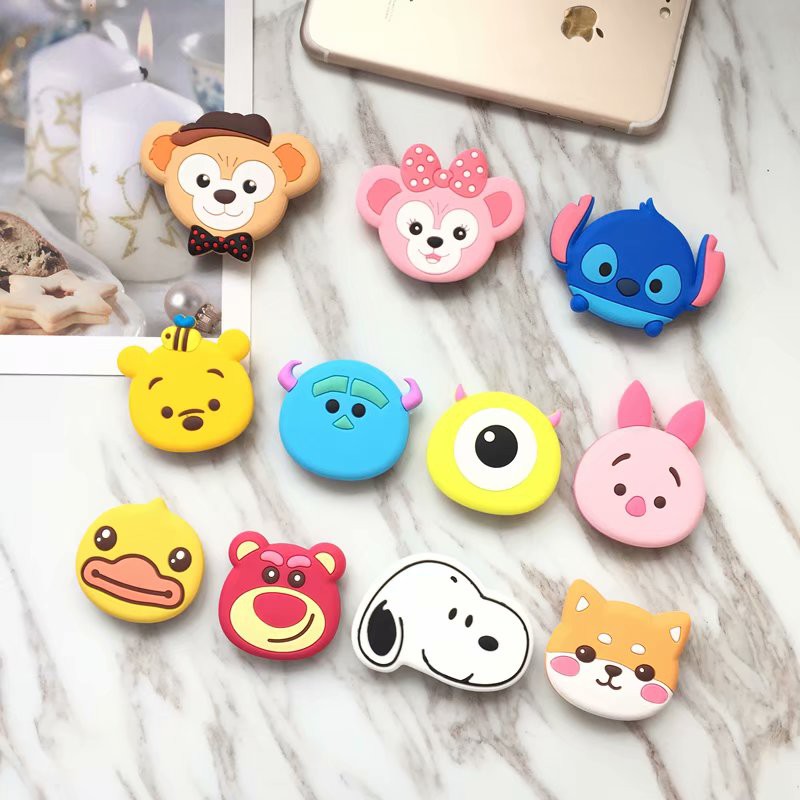 Air bag cell phone bracket Cartoon Stitch Pooh Cat Dog Mickey Minnie ...