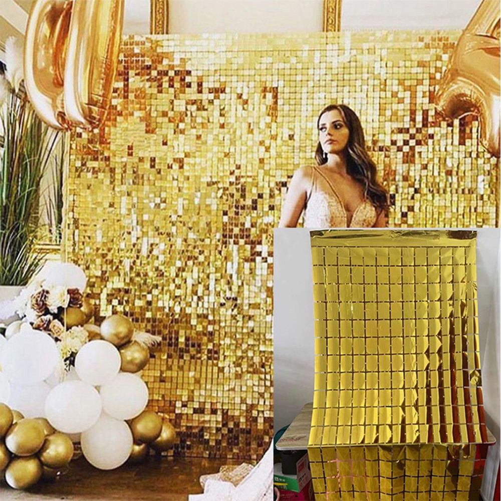 2Meters Foil Curtain Backdrops Birthday Party Decorations Sequin Wall
