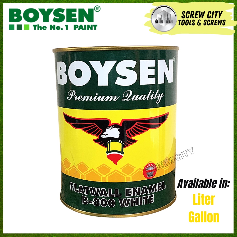 Boysen FLATWALL ENAMEL 1 Liter B-800 (SCREWCITY) | Shopee Philippines