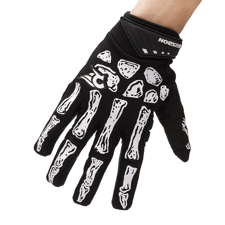 skeleton cycling gloves