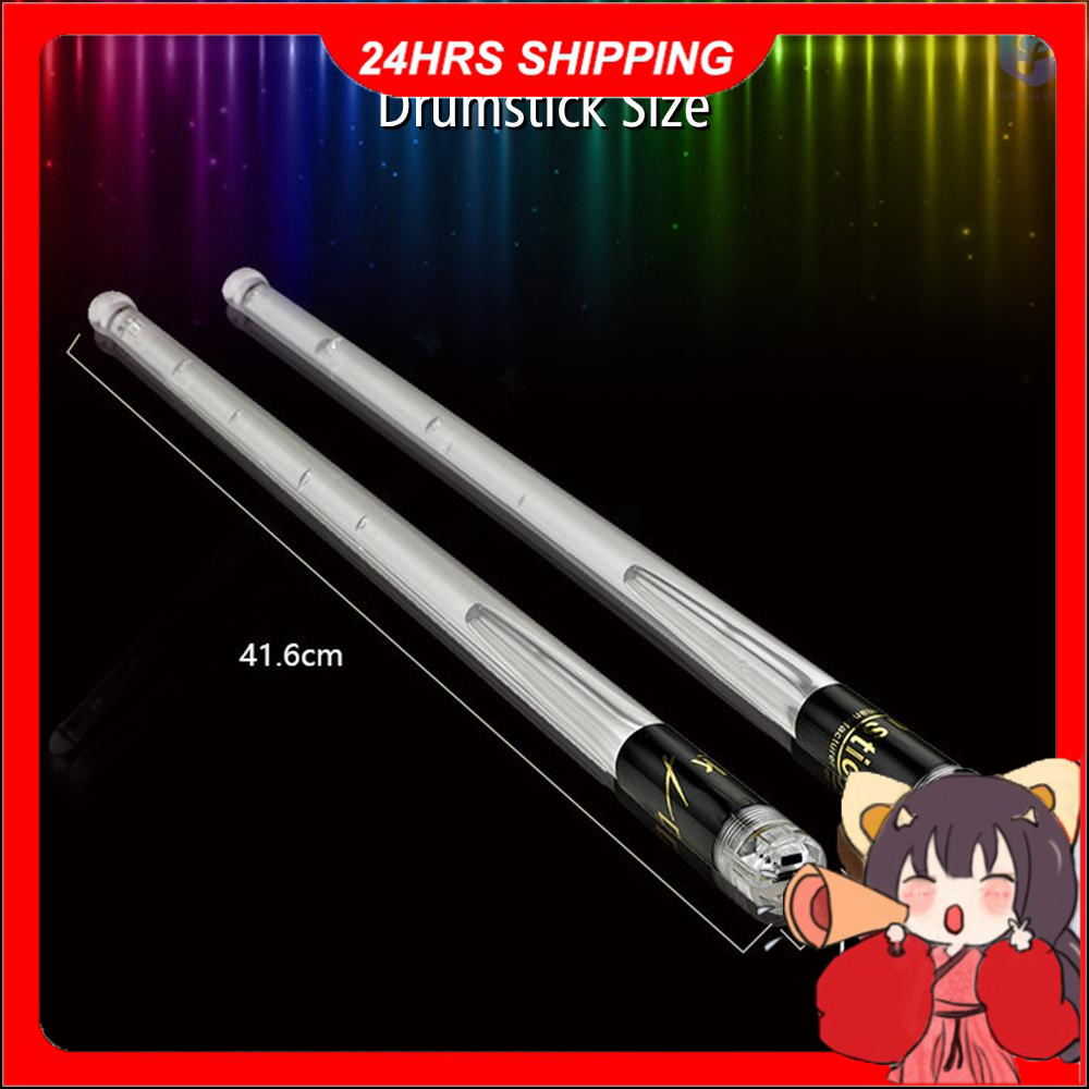 LED Light Up Drumsticks Jazz Drum Sticks 15 Gradient Colorful Lights
