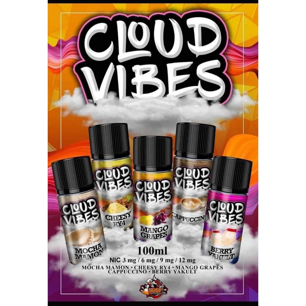 Cloud Vibes 100ml Vape Juice 3mg E Liquid Vaping Low Strength High VG