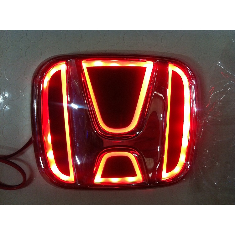 9.0X7.5CM Red Car 5D LED Car Tail Logo Light Badge Emblem For Honda New FIt
