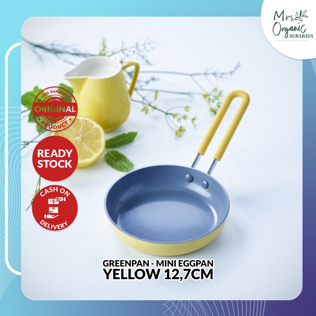 Greenpan Mini Eggpan Yellow 12.7cm x 25.4mm Non Induction Egg Frying