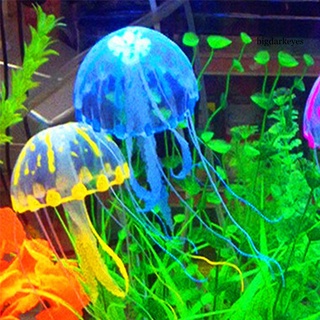 Aquarium Glowing Artificial Jellyfish Silicone Fish Tank Submarines Ornament #4
