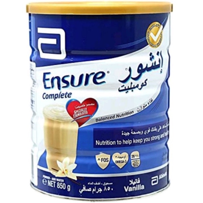 ENSURE COMPLETE VANILLA FLAVOR MILK POWDER 850g FROM UAE Shopee Philippines