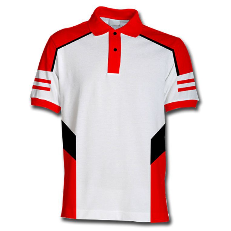 red white polo shirt