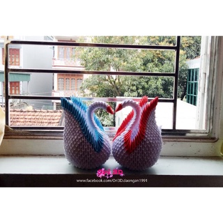 ◆Origami 3D Swan Pair (Handmade) #2
