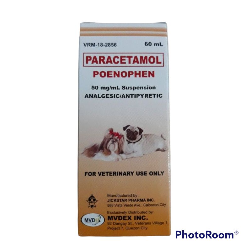 OTC Paracetamol Poenophen Pet Medicine for Dogs Cats Rabbits Rodents
