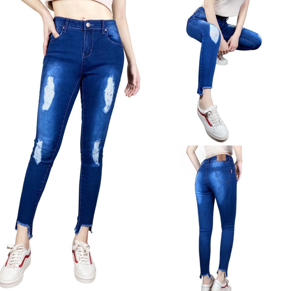 ripped jeans from ankle