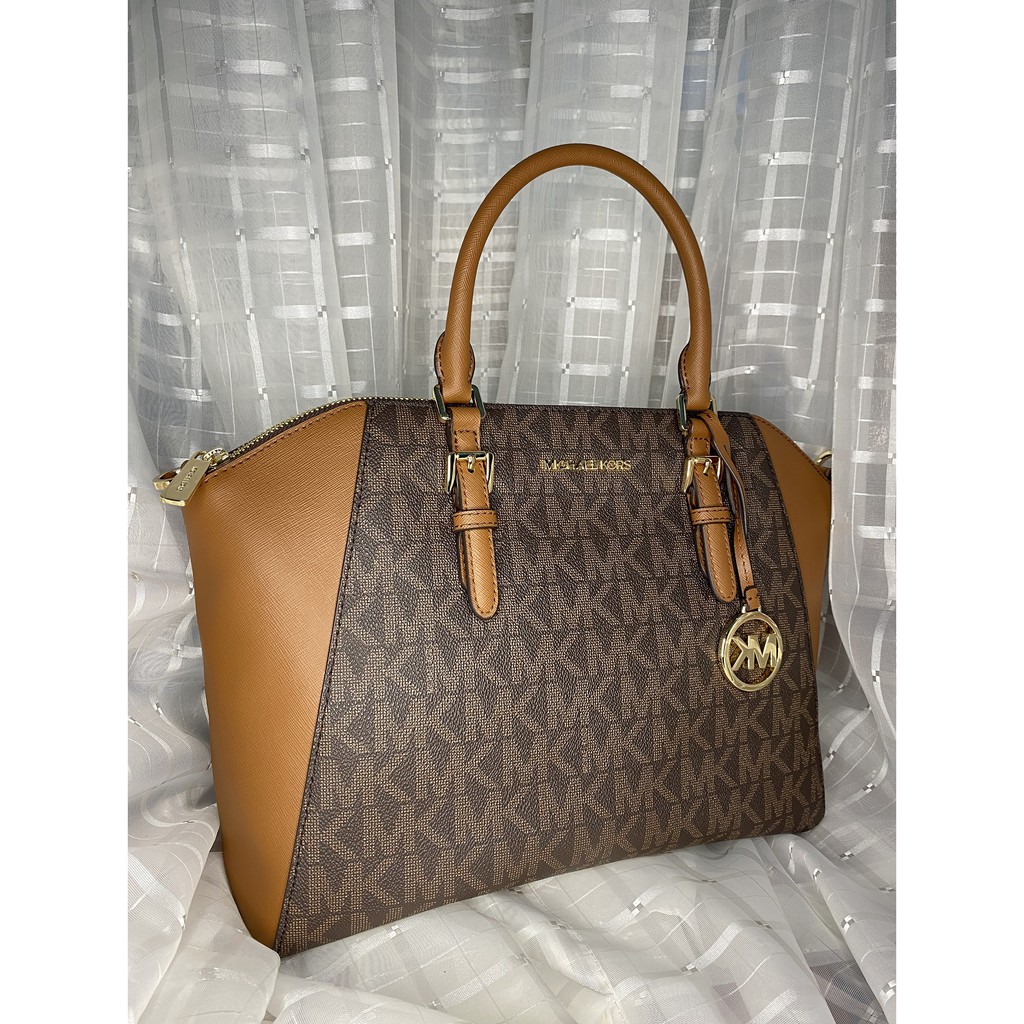 MICHAEL KORS SATCHEL BROWN 2 WAY SLING / HANDBAG | Shopee Philippines