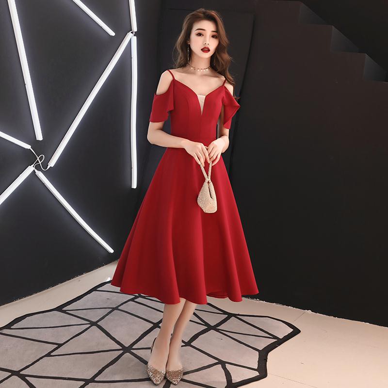red strapless evening dress