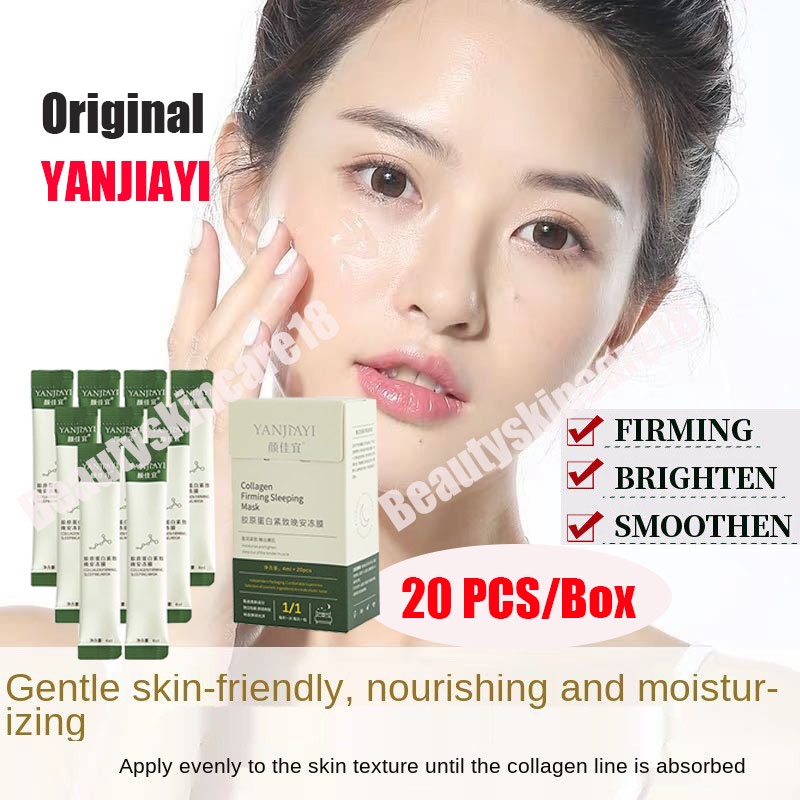 20PCS/BOX YANJIAYI Collagen Firming Sleeping Mask Original Legit Men Women Beauty Facial Gel