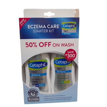 Cetaphil Pro Ad Derma Eczema Care Starter Kit (Moisturizer And Wash 145 Ml)