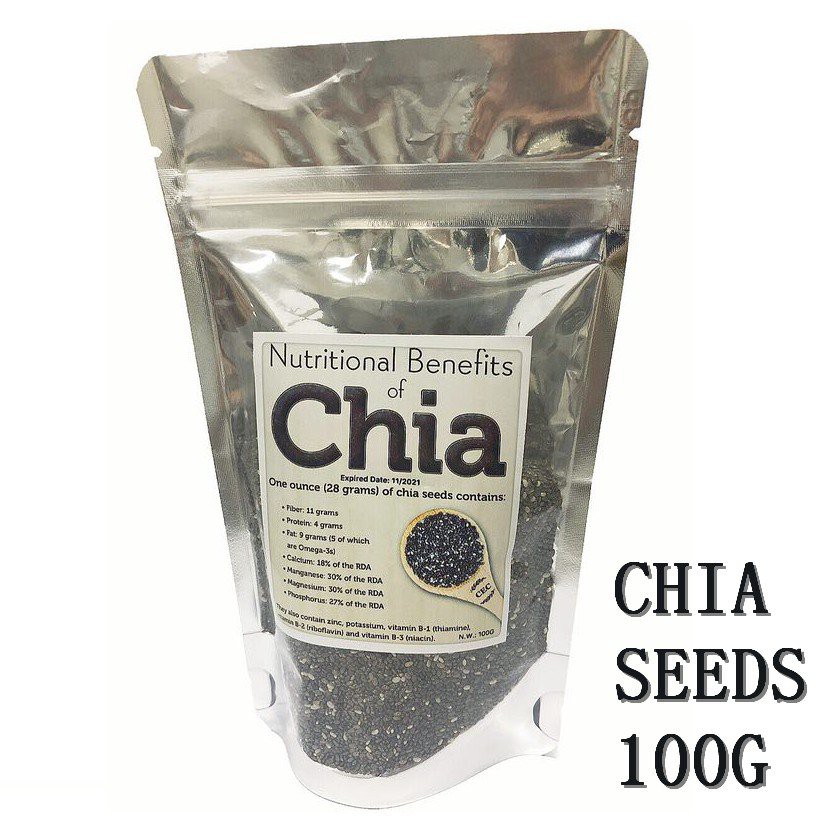 Organic Chia Seeds 100g Healthy Diet Suppliments Weight Loss Food Keto Diet Body Detox Mafs 3927