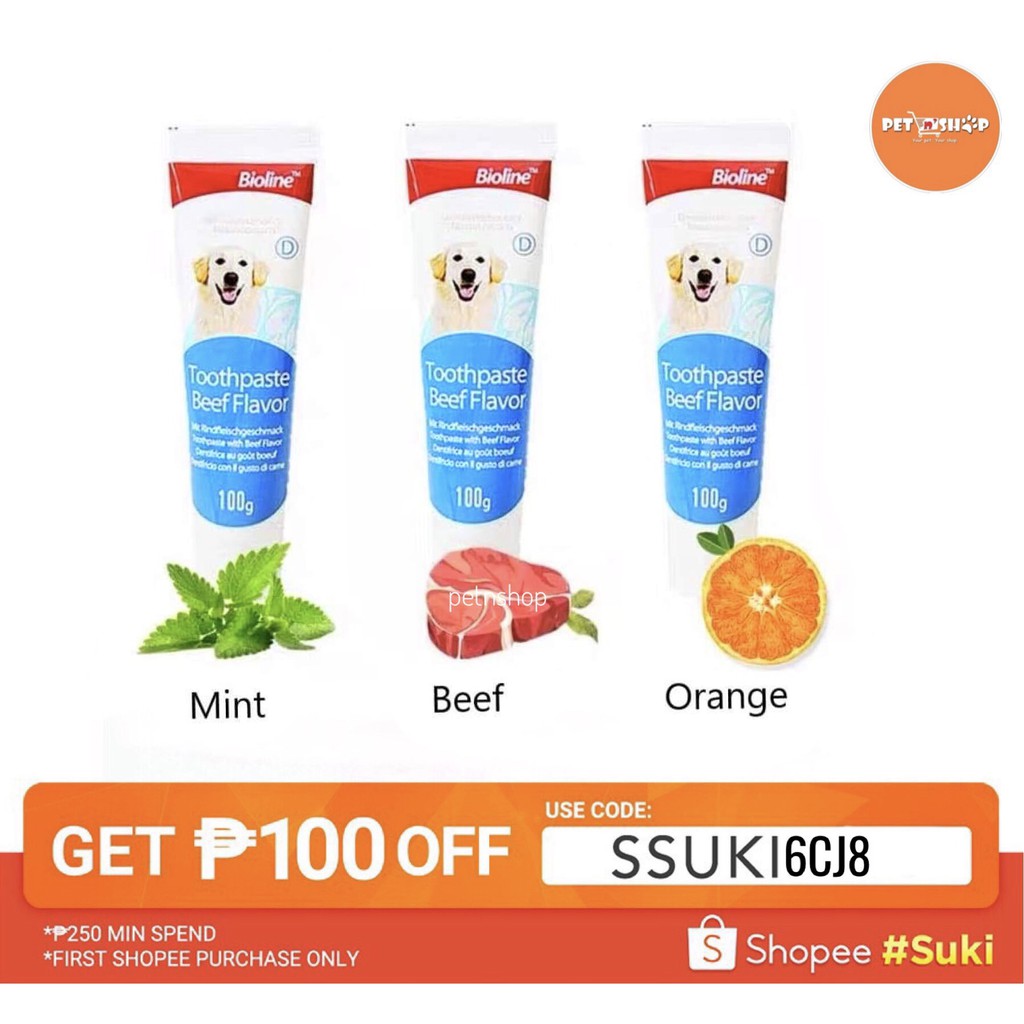 100g Bioline Toothpaste for Dog's Fresh Breath Shopee Philippines