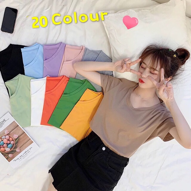 20 Colors Plain Vneck tshirts Unisex #2